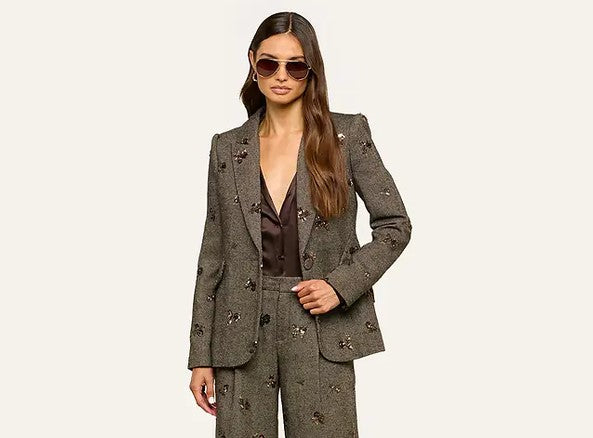 L'Agence Chamberlain Blazer - Beige/Black/Gold