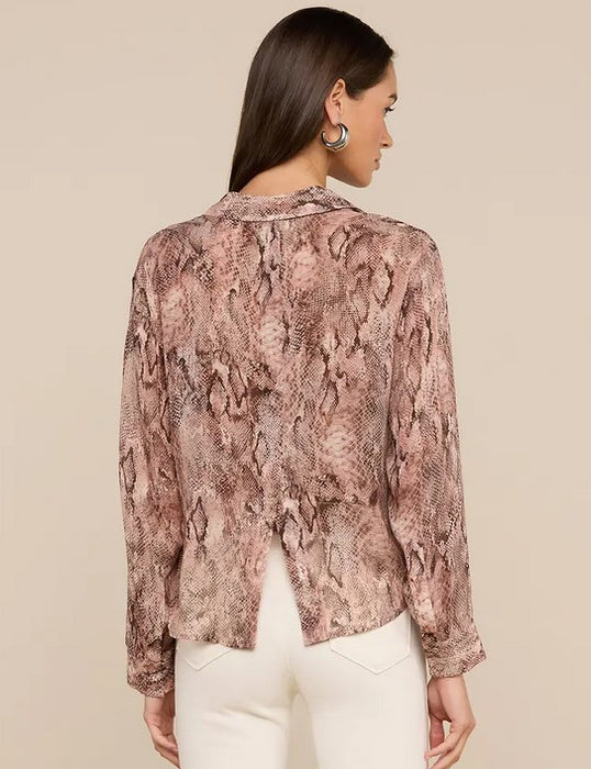 L'Agence Cosette Crop Shirt - Western Snake