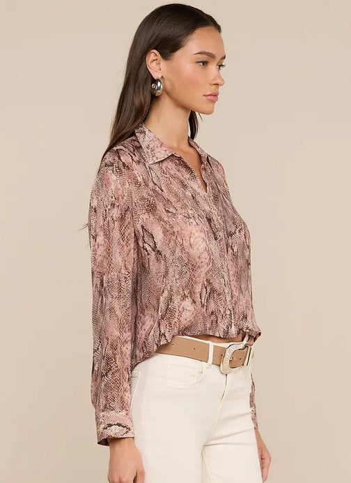 L'Agence Cosette Crop Shirt - Western Snake