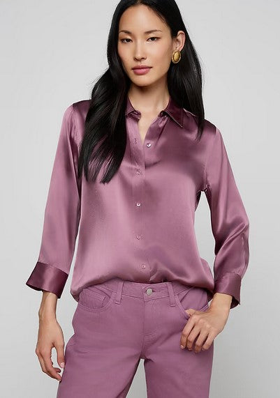 L'Agence Dani 3/4 Sleeve Blouse - Dusky Orchid