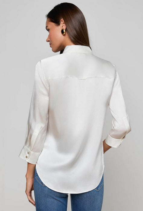 L'Agence Dani 3/4 Sleeve Blouse - Ivory
