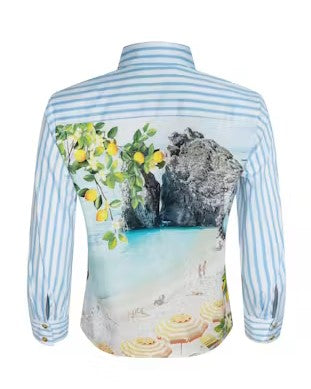 L'Agence Fawn Scarf Back Shirt - Beach