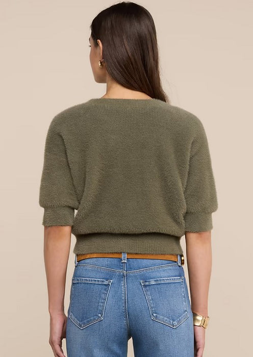 L'Agence Guinevere Short Sleeve Crop Crew - Smokey Olive