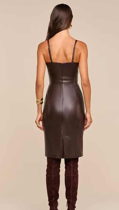L'Agence Halia Buckle Midi Dress - Coffee Bean