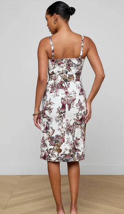 L'Agence Ida Button Front Tank Dress - Butterfly Jungle
