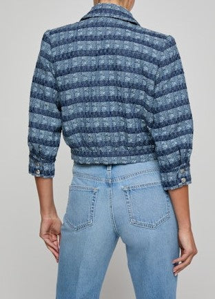 L'Agence Jia Crop Jacket - Blue Multi