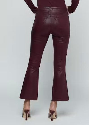 L'Agence Kendra Crop Flare - Coated Sangria