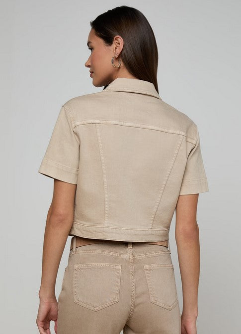 L'Agence Kirstie Crop Jacket - Biscuit