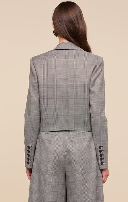 L'Agence Lila Boxy Blazer - Beige Black Lurex