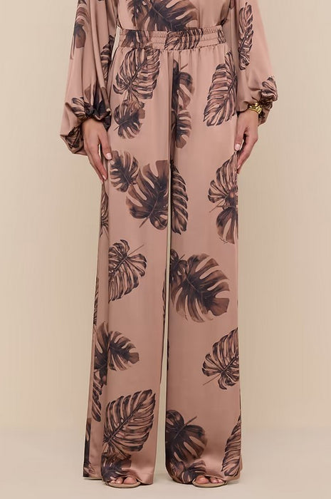 L'Agence Lilian Wide Leg Pants - Hazelnut Palm