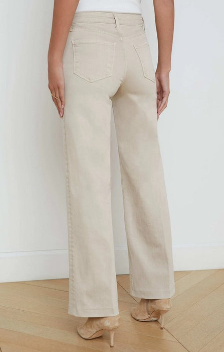 L'Agence Scottie Wide Leg Jeans - Biscuit