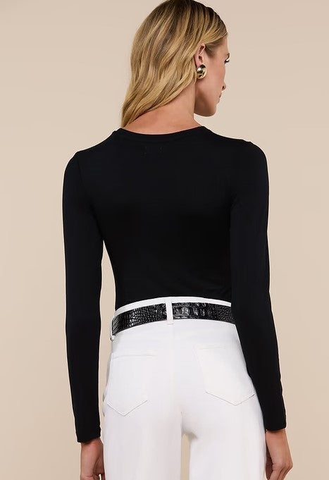 L'Agence Tess Long Sleeve Crew - Black
