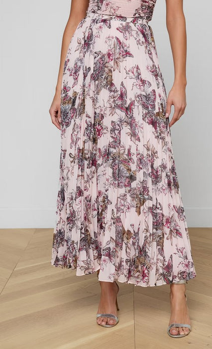 L'Agence Torin Skirt - Light Pink Print