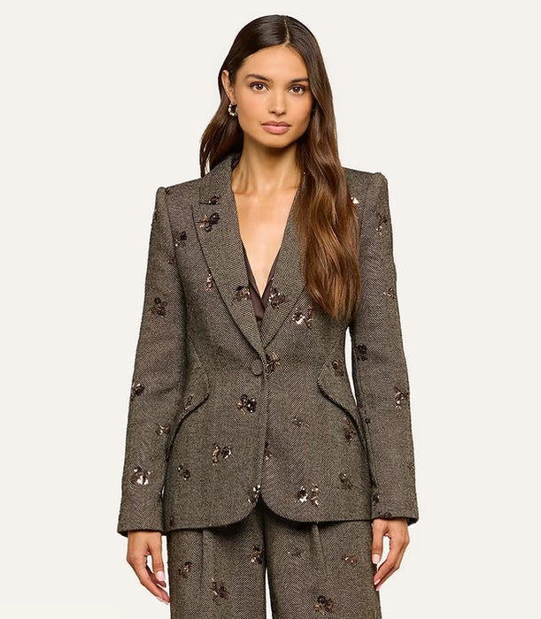 L'Agence Chamberlain Blazer - Beige/Black/Gold