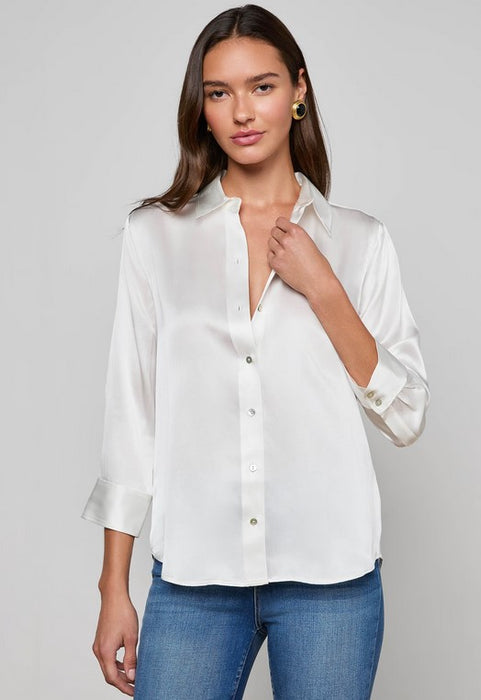 L'Agence Dani 3/4 Sleeve Blouse - Ivory