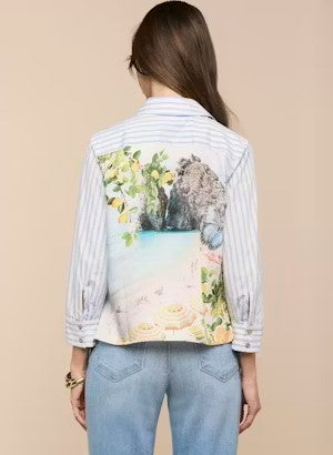 L'Agence Fawn Scarf Back Shirt - Beach
