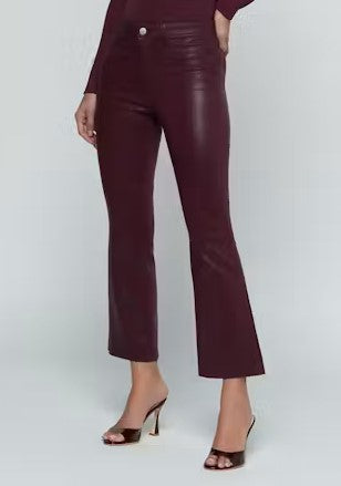 L'Agence Kendra Crop Flare - Coated Sangria