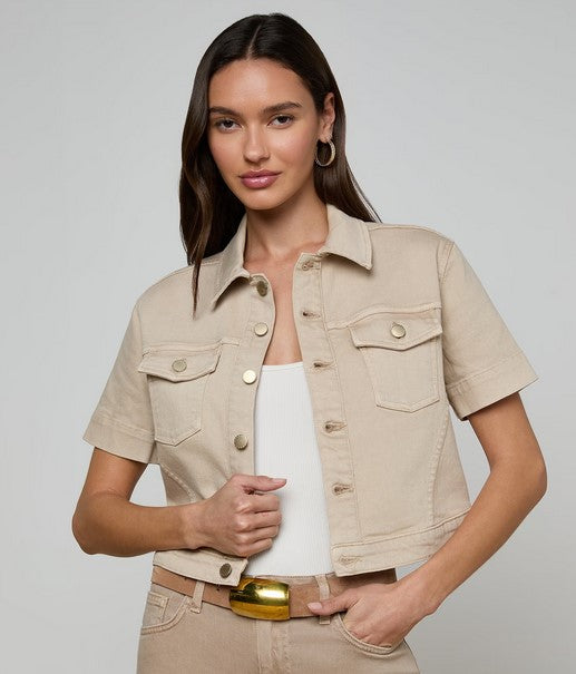 L'Agence Kirstie Crop Jacket - Biscuit
