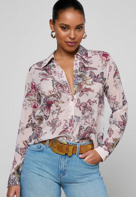 L'Agence Laurent Blouse - Light Pink Print
