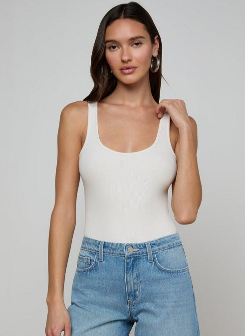 L'Agence Nica Scoop Bodysuit - White