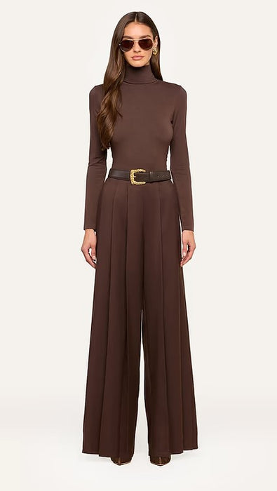 L'Agence Nova Pleated Pants - Dark Java