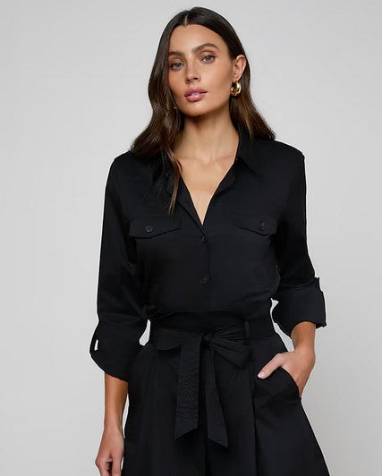 L'Agence Pearson Military Blouse - Black