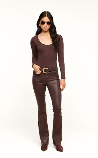 L'Agence Ruth High Rise Coated Jeans - Dark Java