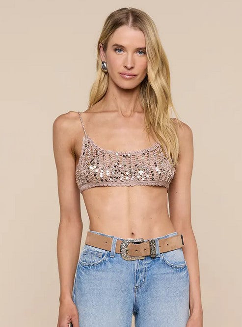 L'Agence Taline Hand Crochet Bralette - Misty Rose