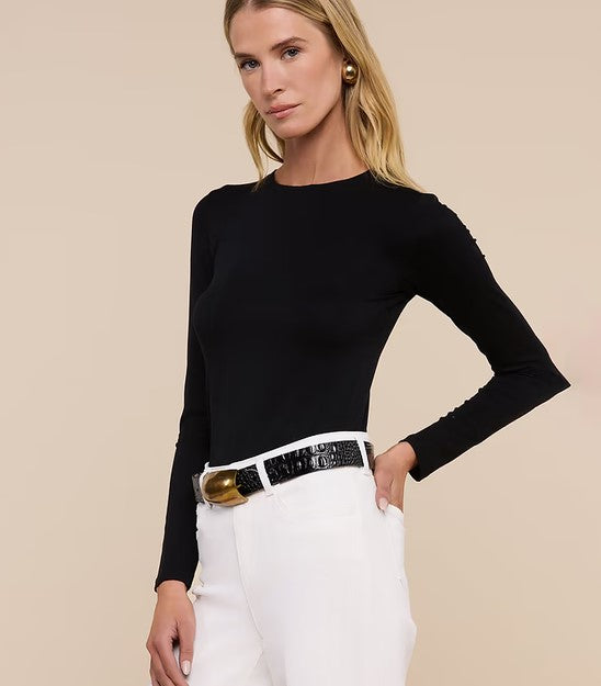 L'Agence Tess Long Sleeve Crew - Black