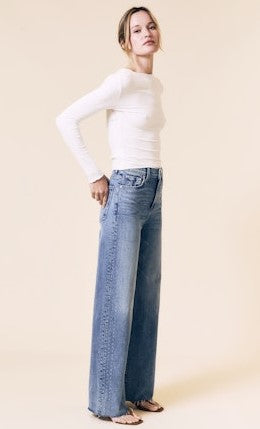 Le Jean Column With Diamond Jeans - Crystal Blue