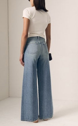 Le Jean Joss Wideleg Fray Outseam Jeans - Forget Me Not