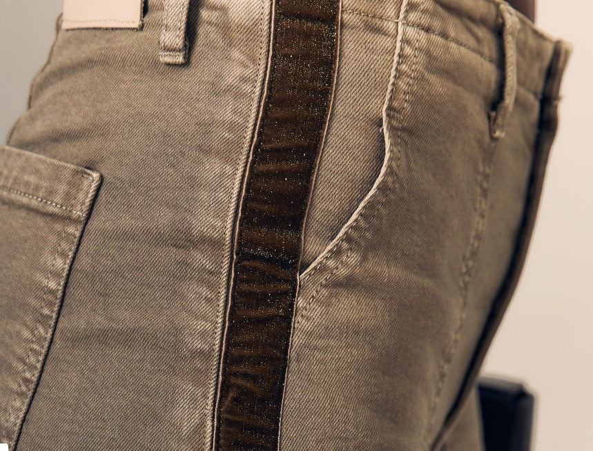 Le Jean Tux Stripe Utility Soft Barrel Long - Mocha