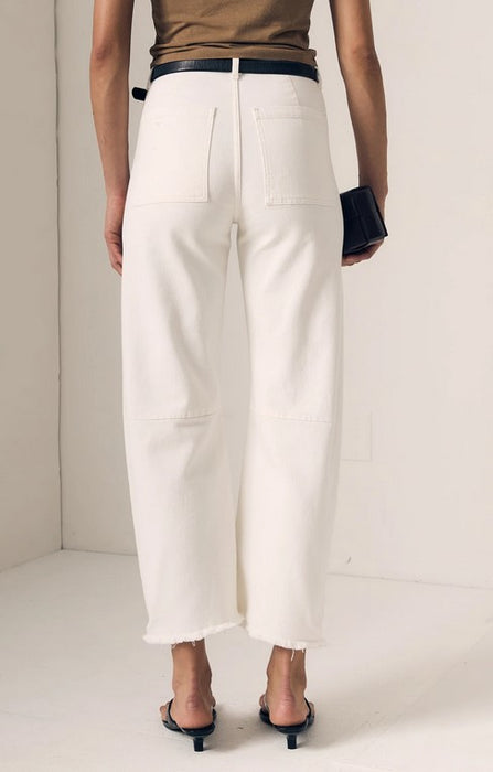 Le Jean Utility Soft Barrel Jeans - White