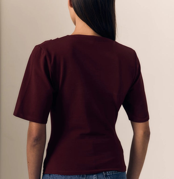 Le Jean Willow Tee - Burgundy