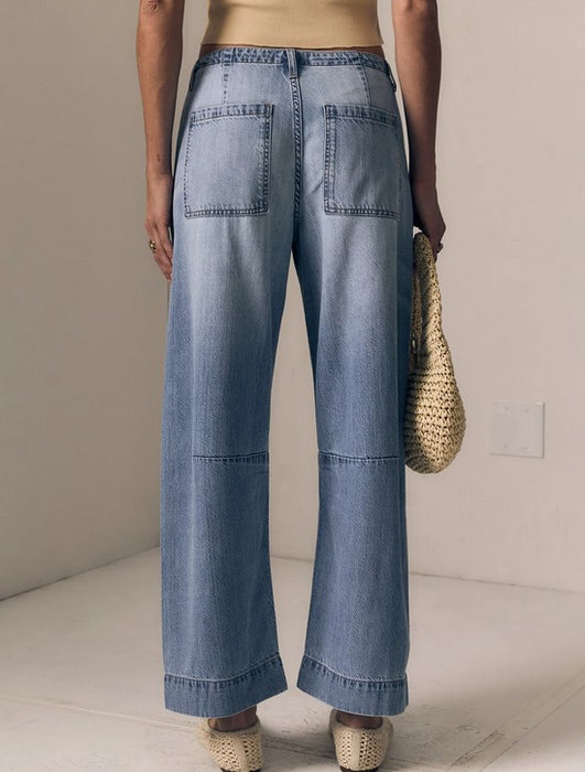 Le Jean Weightless Utility Soft Barrel Jeans - California Blue
