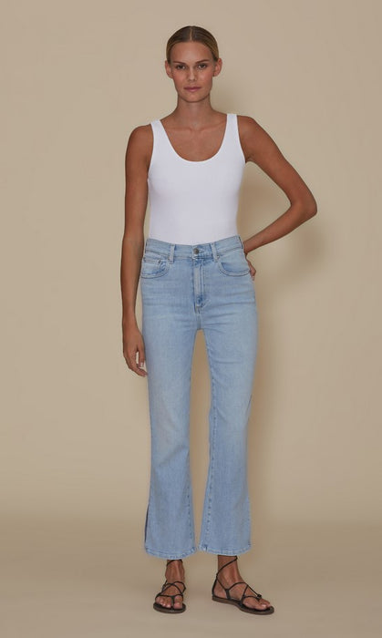 Le Jean Stella Crop Flare Jeans - Ice Breaker