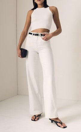 Le Jean Juliette Wideleg Jeans - White