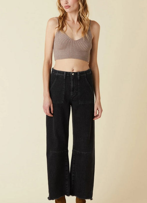 Le Jean Utility Soft Barrel Jeans - Fade To Black
