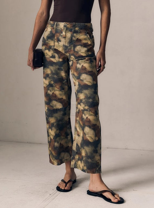 Le Jean Utility Soft Barrel Jeans - Watercolor Camo