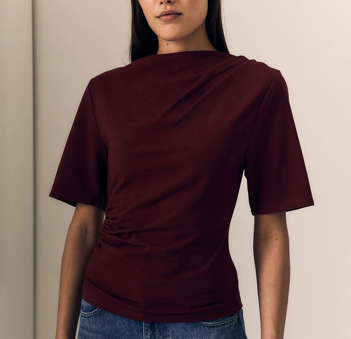 Le Jean Willow Tee - Burgundy