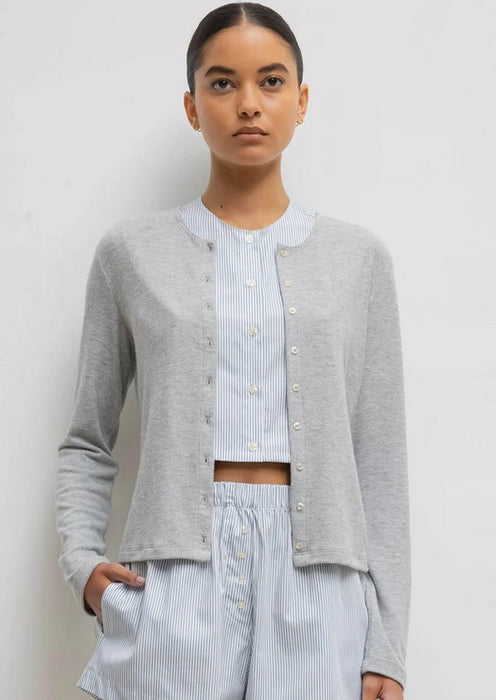 Leset Lauren Classic Cardigan - Grey Melange
