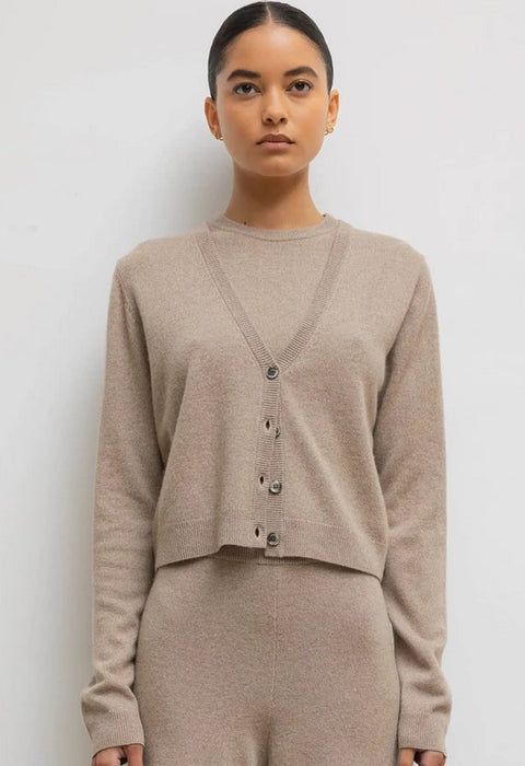 Leset Zoe V Neck Cardigan - Cane