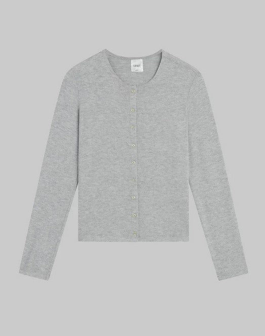 Leset Lauren Classic Cardigan - Grey Melange