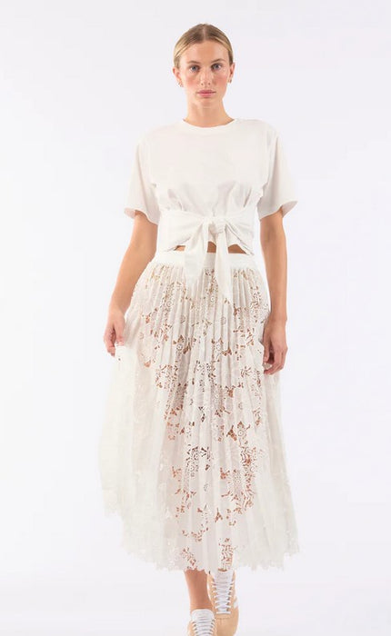 Le Superbe Sunflowers Skirt - White