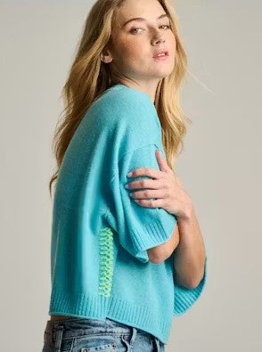 Lisa Todd Crew Mate Cashmere Sweater - Blue Magic