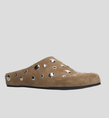 Lola Cruz Stud Mule with Fur - Taupe