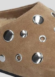 Lola Cruz Stud Mule with Fur - Taupe
