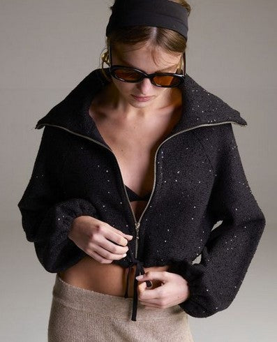 Maria Pavan Sequin Jacket - Black