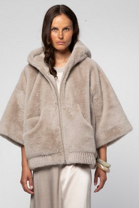 Max & Moi Fur Vest - Beige