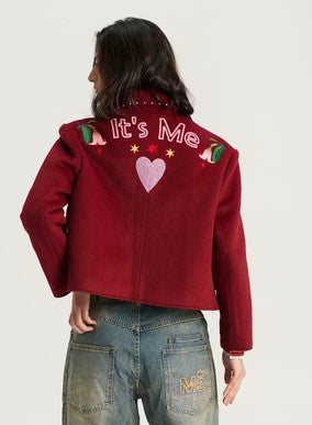 Me369 Heven Short Embroidered Jacket - Bordeaux